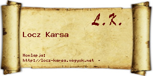 Locz Karsa névjegykártya